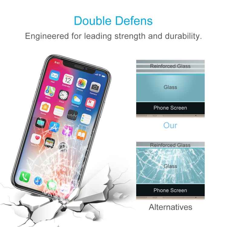 For iPhone 11 Pro / XS / X 50pcs 0.26mm 9H Surface Hardness Explosion-proof Non-full Screen Tempered Glass Screen Film