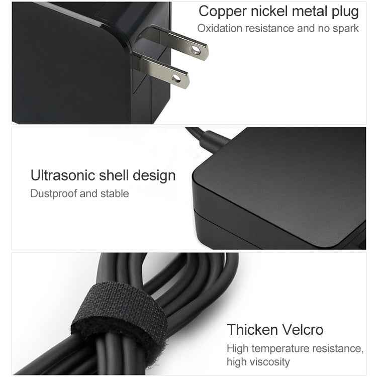 65W USB-C / Type-C Power Adapter Portable Charger for Laptops with Type-C Charging Cable, US Plug