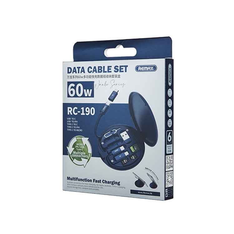 REMAX RC-190 Wanbo Series 60W Fast Charging Cable Multifunction Storage Box Set