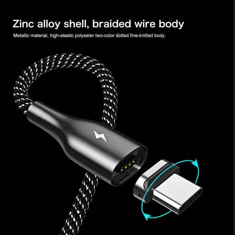 REMAX RC-158m 3A USB to Micro USB Interface Charging + Transmission Magnetic Attraction Polyester Two-color Braided Data Cable, Cable Length: 1m