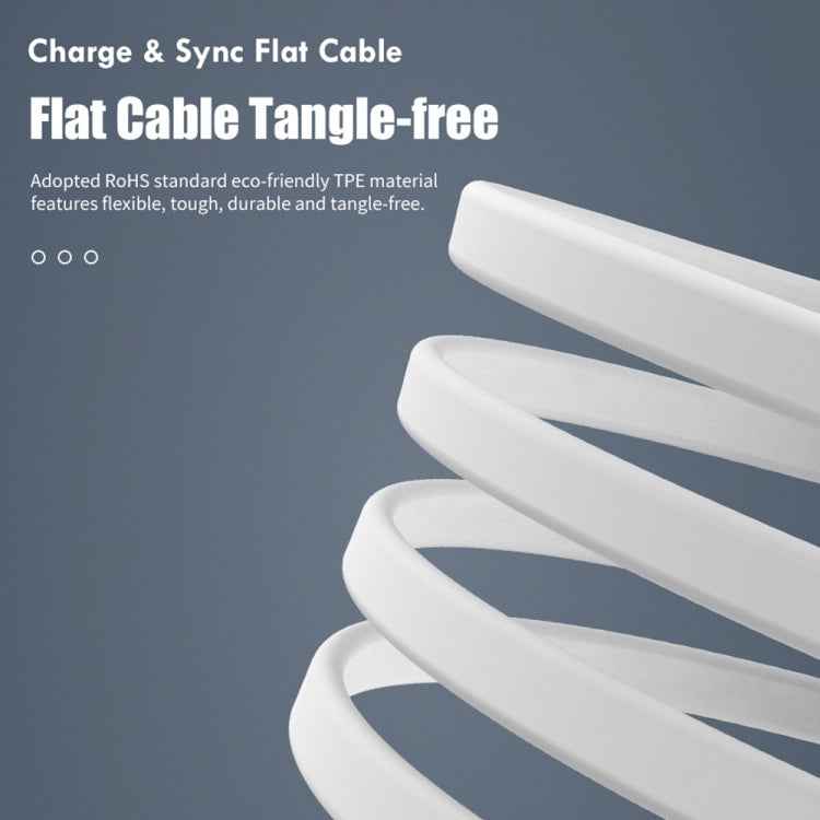 ROCK S5 2A Micro USB Charging + Data Synchronization TPE Flat Shape Data Cable, Cable Length: 1m