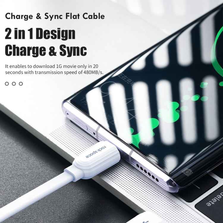 ROCK S5 2A Micro USB Charging + Data Synchronization TPE Flat Shape Data Cable, Cable Length: 1m