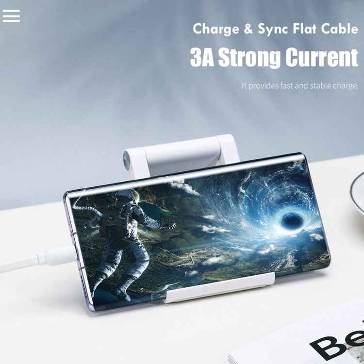 ROCK S5 2A Micro USB Charging + Data Synchronization TPE Flat Shape Data Cable, Cable Length: 1m