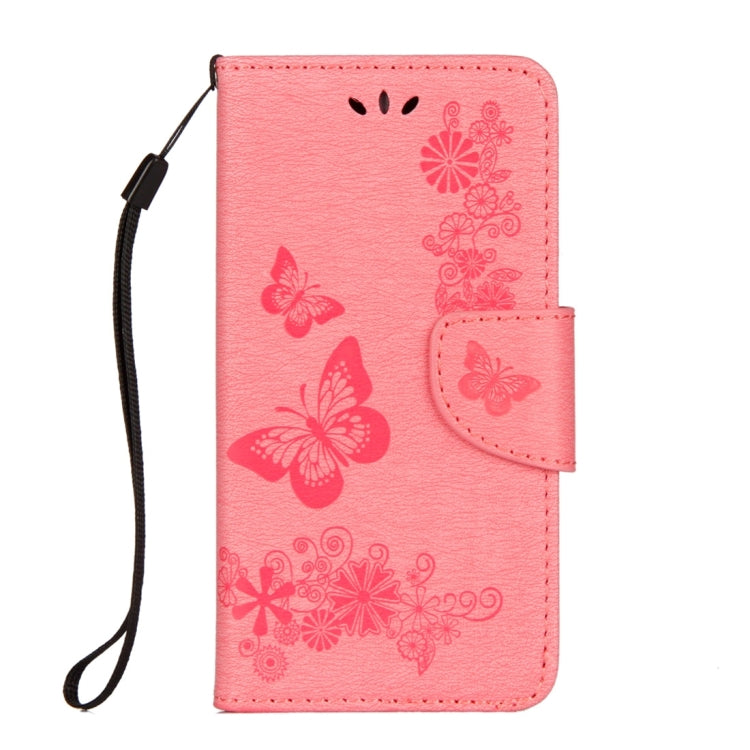 For iPhone X / XS Pressed Flowers Butterfly Pattern Horizontal Flip Leather Case with Holder & Card Slots & Wallet & Lanyard, For X