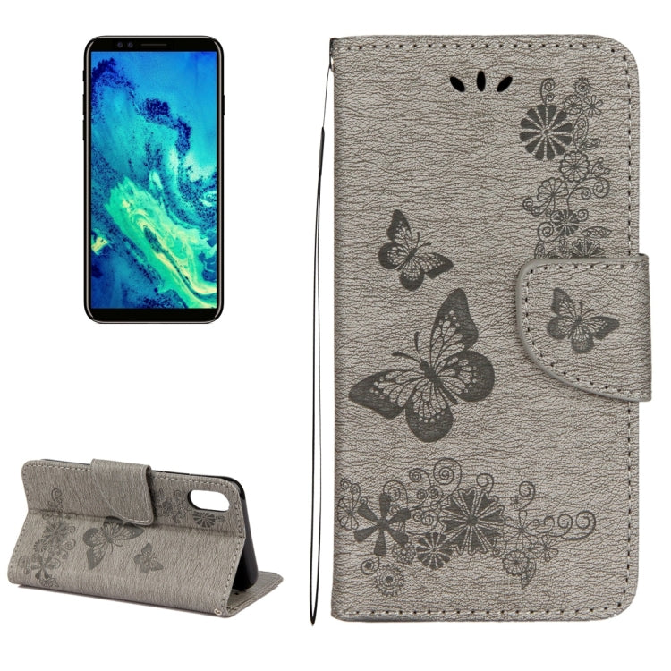 For iPhone X / XS Pressed Flowers Butterfly Pattern Horizontal Flip Leather Case with Holder & Card Slots & Wallet & Lanyard