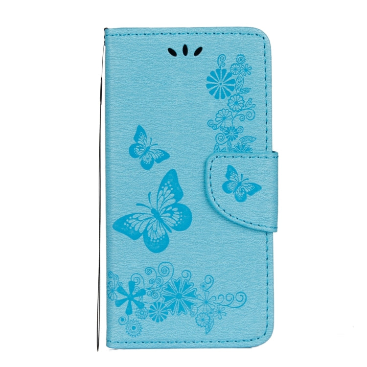 For iPhone X / XS Pressed Flowers Butterfly Pattern Horizontal Flip Leather Case with Holder & Card Slots & Wallet & Lanyard