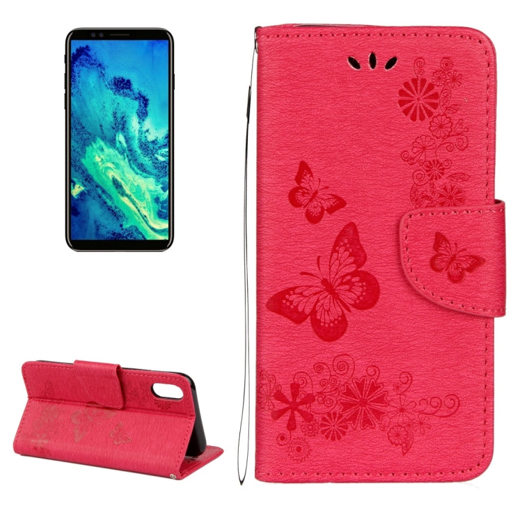 For iPhone X / XS Pressed Flowers Butterfly Pattern Horizontal Flip Leather Case with Holder & Card Slots & Wallet & Lanyard