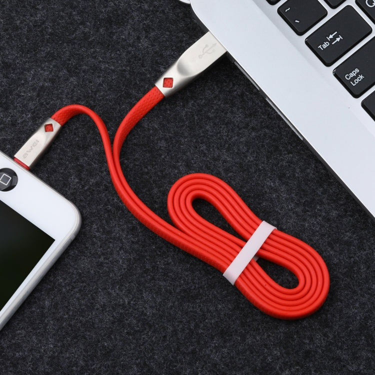 AWEI CL-95 USB to 8 Pin Portable Quick Charging TPE + Aluminum Alloy Data Cable, 2A, Length: 1m