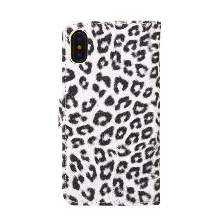For iPhone X Leopard Pattern PU + PC Horizontal Flip Leather Protective Case with Holder & Card Slots, For X