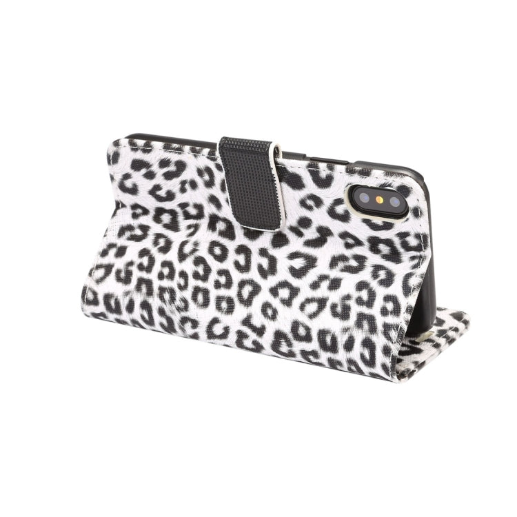 For iPhone X Leopard Pattern PU + PC Horizontal Flip Leather Protective Case with Holder & Card Slots, For X