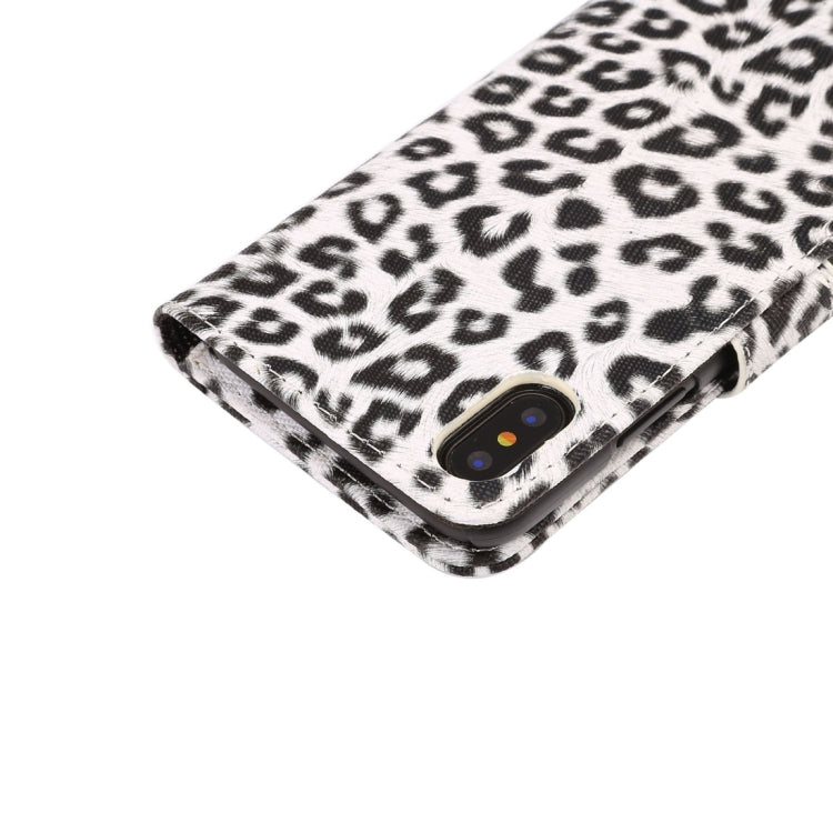 For iPhone X Leopard Pattern PU + PC Horizontal Flip Leather Protective Case with Holder & Card Slots, For X