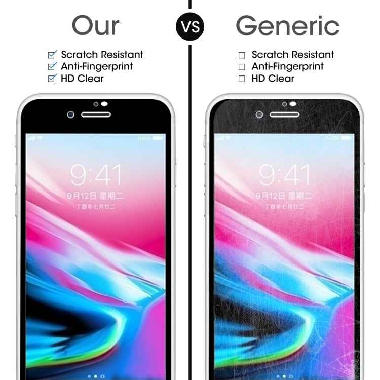 For iPhone 8 Plus 0.26mm 9H Surface Hardness 2.5D Explosion-proof Full Screen Silk-screen Tempered Glass Screen Film