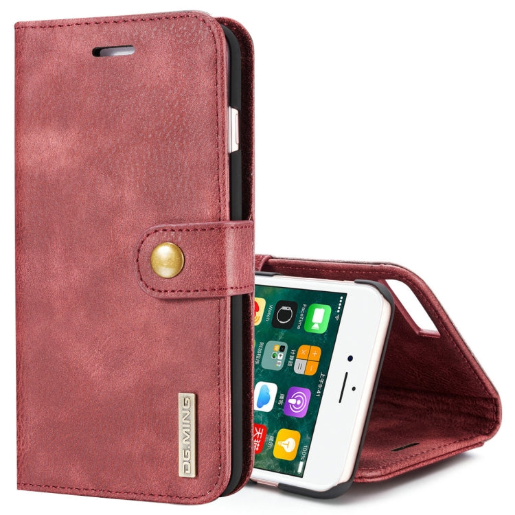 DG.MING for iPhone 8 Plus & iPhone 7 Plus Crazy Horse Texture Horizontal Flip Detachable Magnetic Protective Case with Holder & Card Slots & Wallet