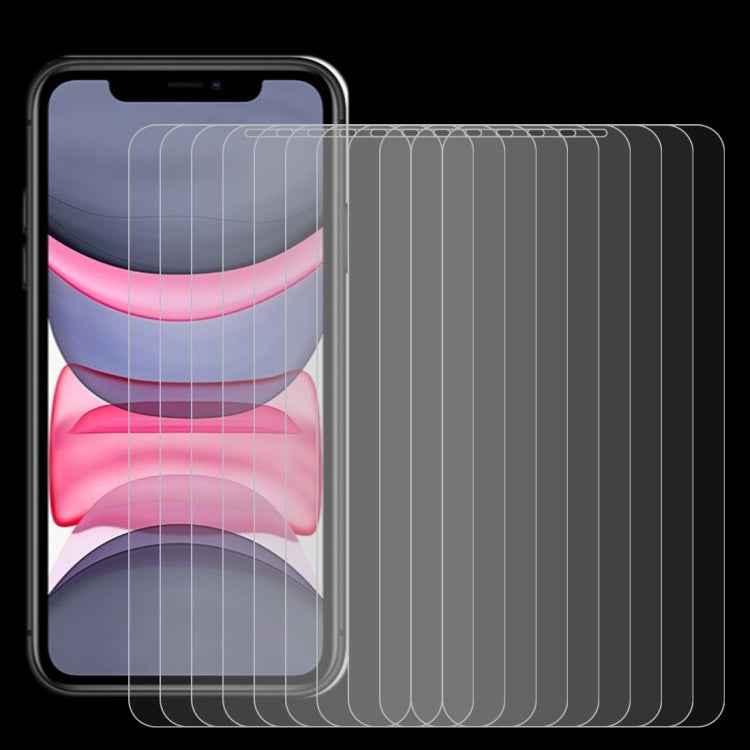 For iPhone 11 / XR 10pcs 0.26mm 9H 2.5D Tempered Glass Film