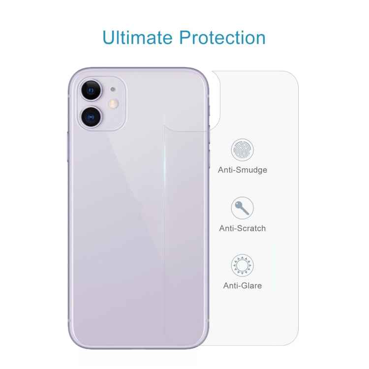 For iPhone 11 9H 2.5D Half - Screen Transparent Mobile Phone Tempered Glass Film Back Film