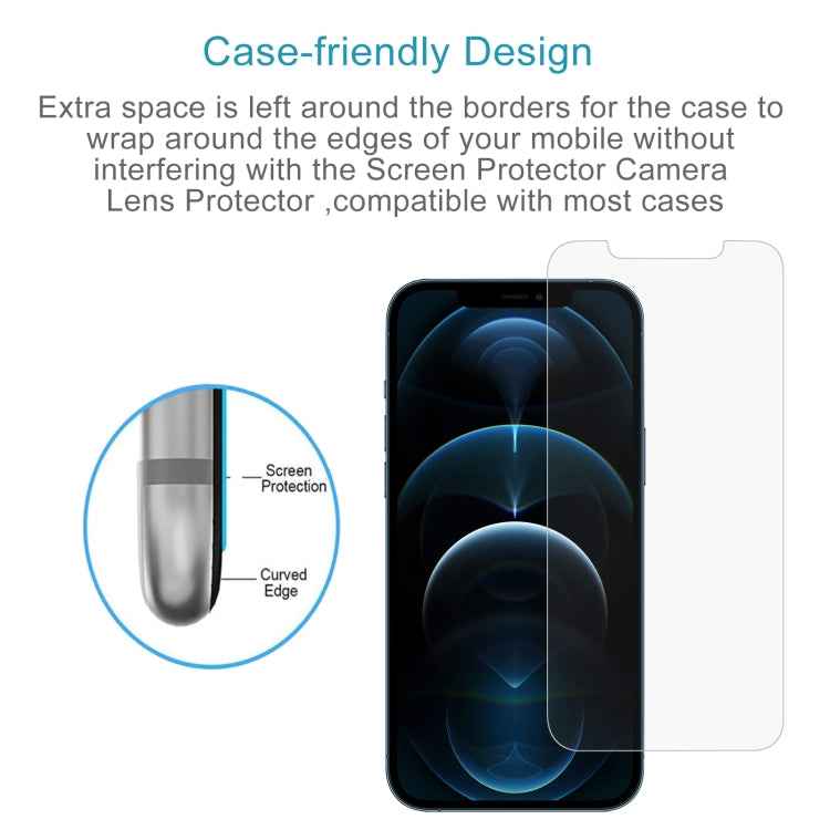 For iPhone 12 Pro Max 50pcs 0.26mm 9H 2.5D Tempered Glass Film (Slotted)