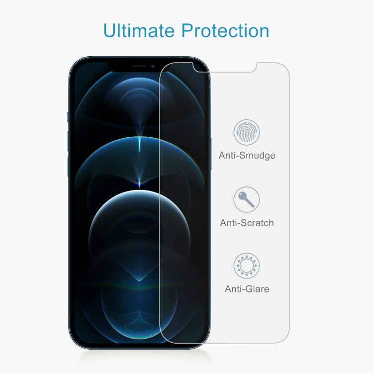 For iPhone 12 Pro Max 50pcs 0.26mm 9H 2.5D Tempered Glass Film (Slotted)