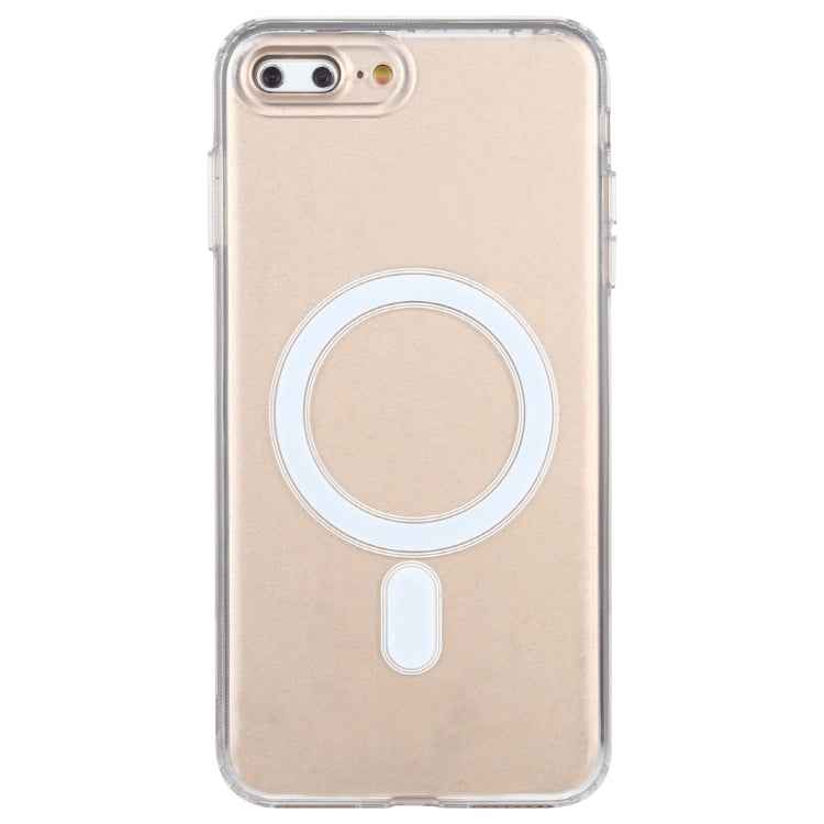 For iPhone 7 Plus / 8 Plus Magsafe Case Simple Magnetic Ring All-inclusive Clear Crystal Acrylic PC +TPU Shockproof Case