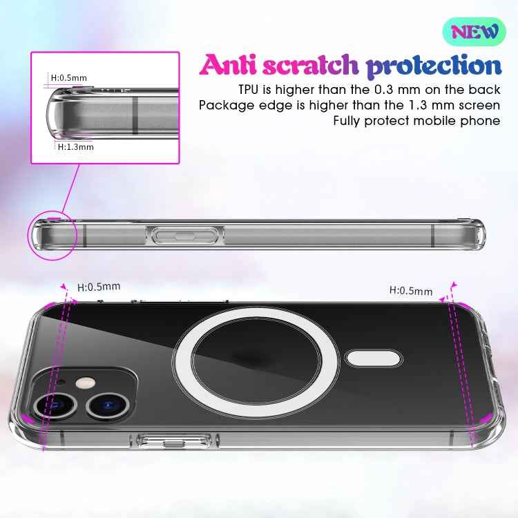 For iPhone 7 Plus / 8 Plus Magsafe Case Simple Magnetic Ring All-inclusive Clear Crystal Acrylic PC +TPU Shockproof Case