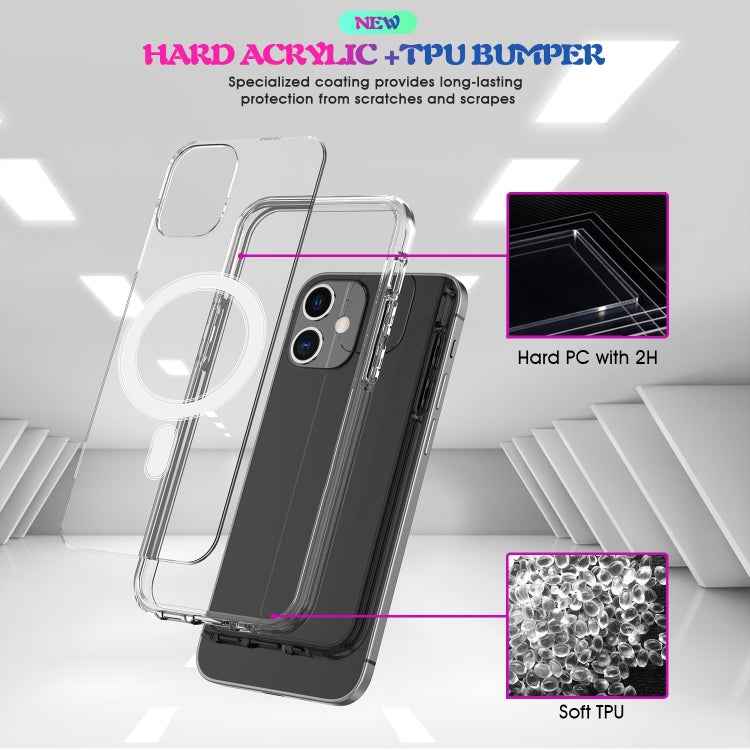 For iPhone 7 Plus / 8 Plus Magsafe Case Simple Magnetic Ring All-inclusive Clear Crystal Acrylic PC +TPU Shockproof Case