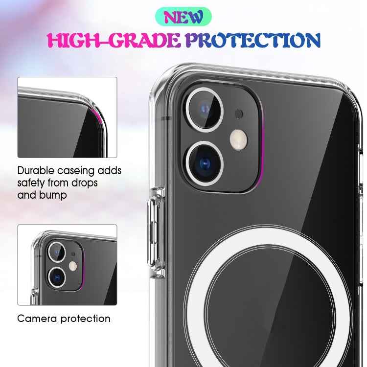 For iPhone 7 Plus / 8 Plus Magsafe Case Simple Magnetic Ring All-inclusive Clear Crystal Acrylic PC +TPU Shockproof Case