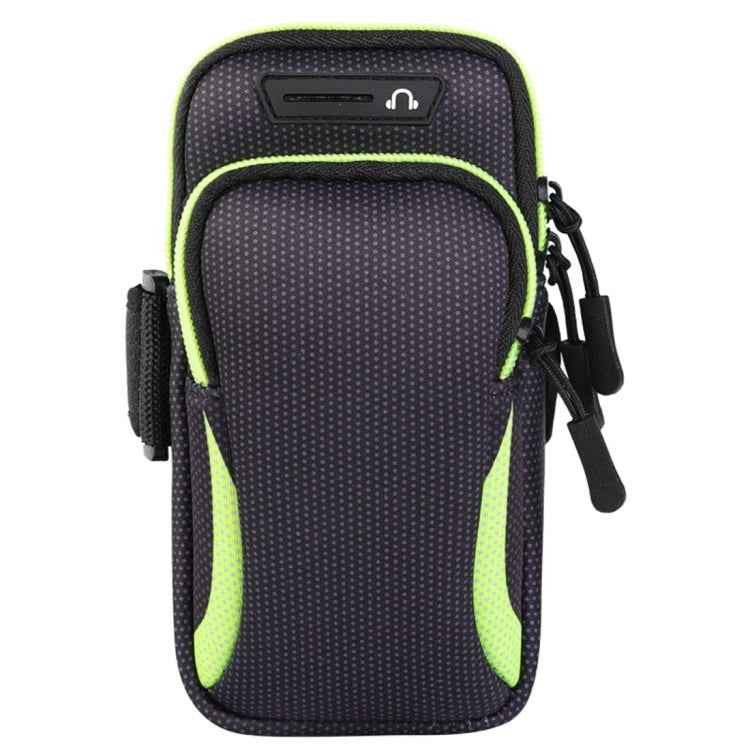 Multi-functional Universal Double Layer Zipper Sport Arm Case Phone Bag with Earphone Hole for 6.6 Inch or Below Smartphones