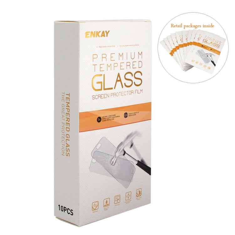 10 PCS ENKAY for iPhone 8 Plus & 7 Plus 0.26mm 9H Hardness 2.5D Curved Tempered Glass Screen Film