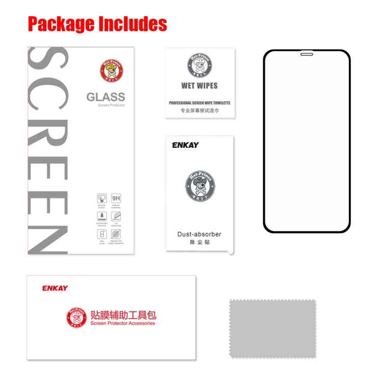 For iPhone XR ENKAY Hat-prince Full Glue 0.26mm 9H 2.5D Tempered Glass Film