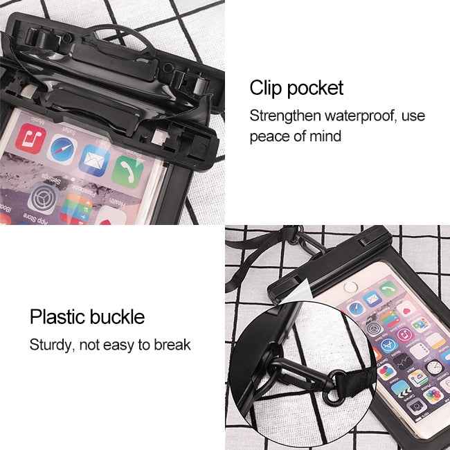 PVC Transparent Universal IPX8 Waterproof Bag with Lanyard for Smart Phones below 6.3 inch