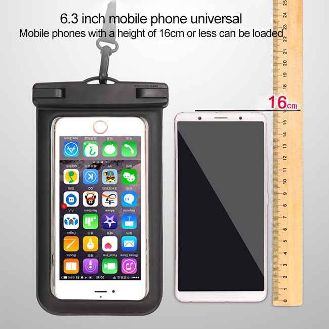 PVC Transparent Universal IPX8 Waterproof Bag with Lanyard for Smart Phones below 6.3 inch