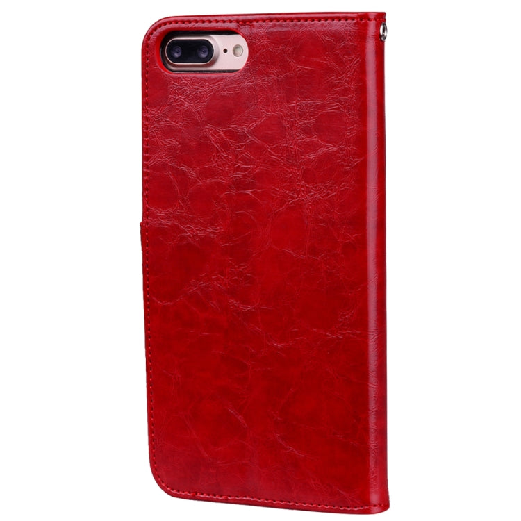 For iPhone 8 Plus & 7 Plus Business Style Oil Wax Texture Horizontal Flip Leather Case with Holder & Card Slots & Wallet, For iPhone 8P & 7P