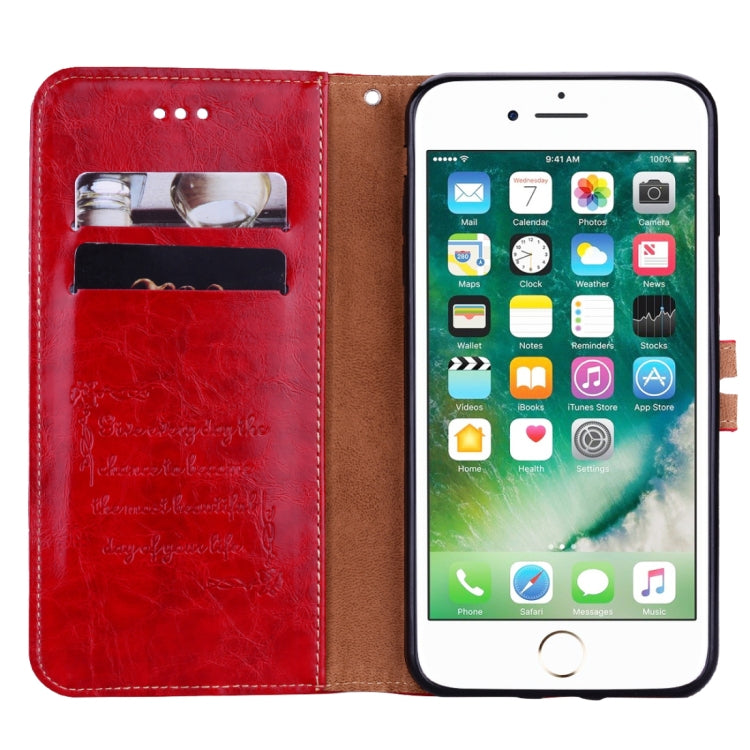 For iPhone 8 Plus & 7 Plus Business Style Oil Wax Texture Horizontal Flip Leather Case with Holder & Card Slots & Wallet, For iPhone 8P & 7P