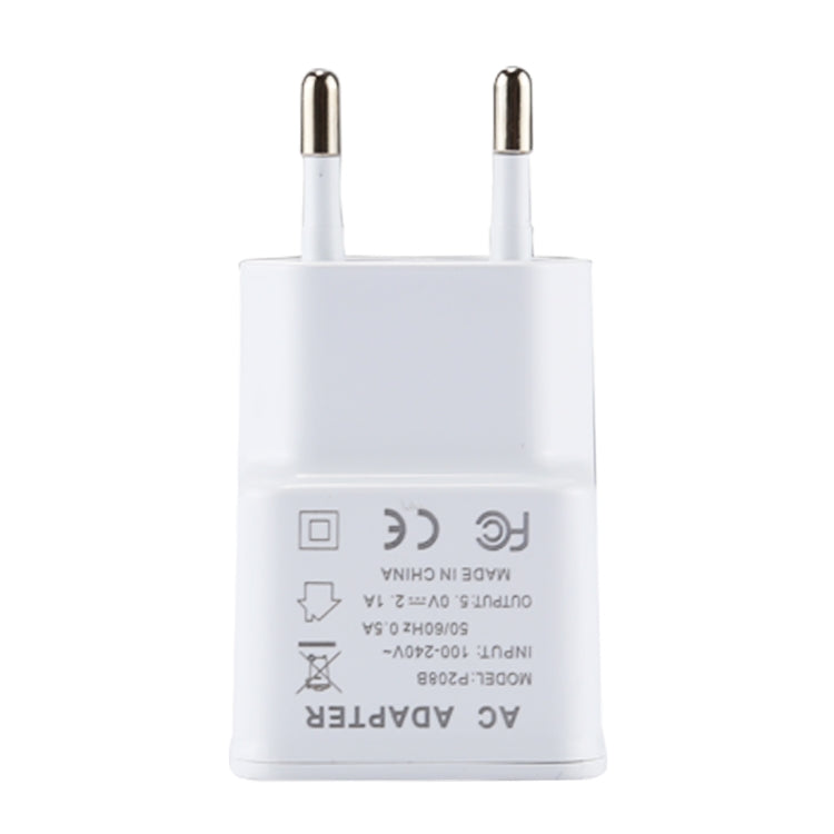 For iPhone 5V 2.1A Intellgent Identification USB Charger with 1m USB to 8 Pin Charging Cable, EU Plug