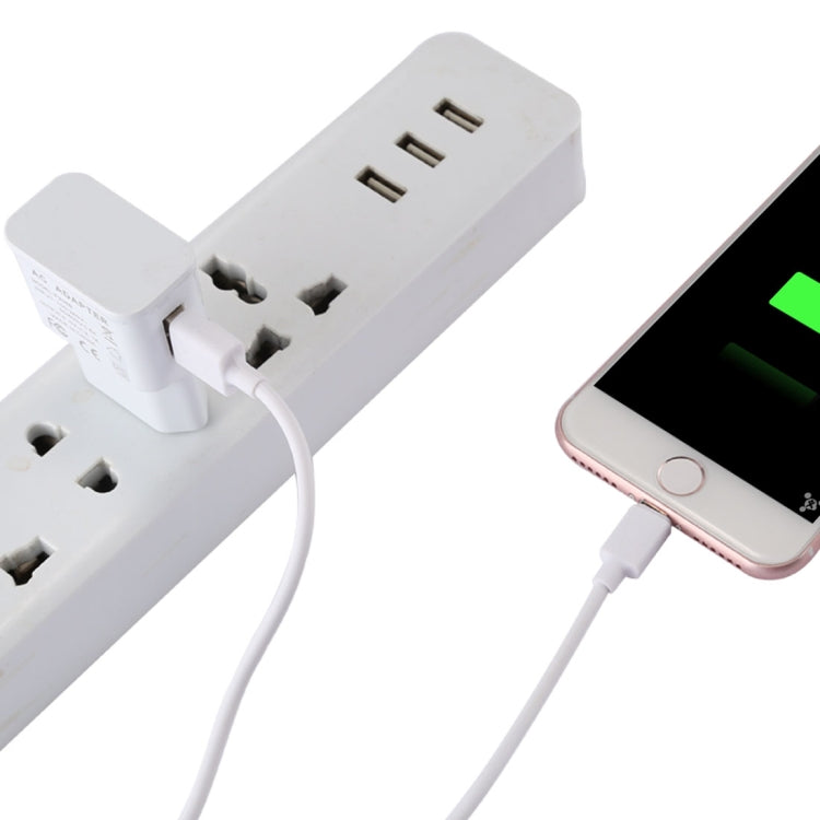 For iPhone 5V 2.1A Intellgent Identification USB Charger with 1m USB to 8 Pin Charging Cable, EU Plug