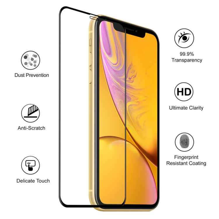 For iPhone XR ENKAY Hat-Prince 0.26mm 9H 6D Curved Full Screen Tempered Glass Film