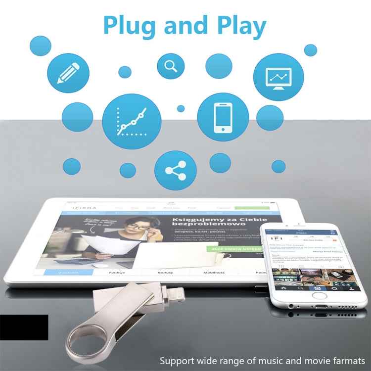 RQW-10D 2 in 1 USB 2.0 & 8 Pin 32GB Flash Drive