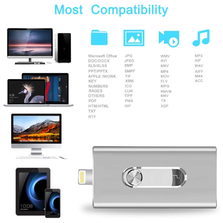 RQW-02 3 in 1 USB 2.0 & 8 Pin & Micro USB 16GB Flash Drive, RQW-02 Black, RQW-02 Gold, RQW-02 Blue, RQW-02 Red, RQW-02 Silver