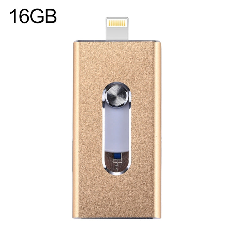 RQW-02 3 in 1 USB 2.0 & 8 Pin & Micro USB 16GB Flash Drive, RQW-02 Black, RQW-02 Gold, RQW-02 Blue, RQW-02 Red, RQW-02 Silver
