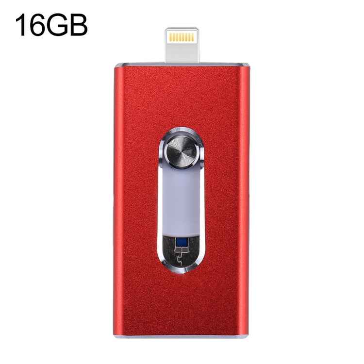 RQW-02 3 in 1 USB 2.0 & 8 Pin & Micro USB 16GB Flash Drive