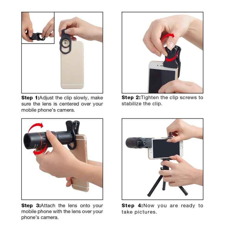 3 in 1 Universal 18X Telephoto Lens + Tripod Mount + Mobile Phone Clip