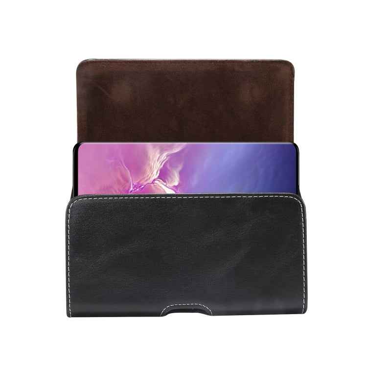 Men Lambskin Texture Multi-functional Universal Mobile Phone Waist Pack Leather Case for 5.5 Inch or Below Smartphones