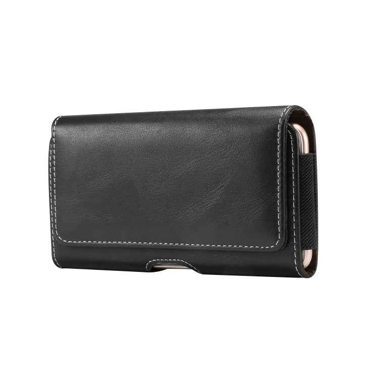 Men Lambskin Texture Multi-functional Universal Mobile Phone Waist Pack Leather Case for 5.2 Inch or Below Smartphones