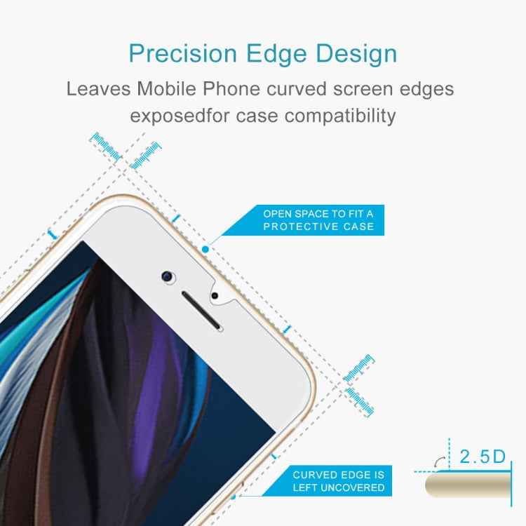For iPhone SE 2022 / SE 2020 10pcs Large Arc EdgeTempered Glass Film