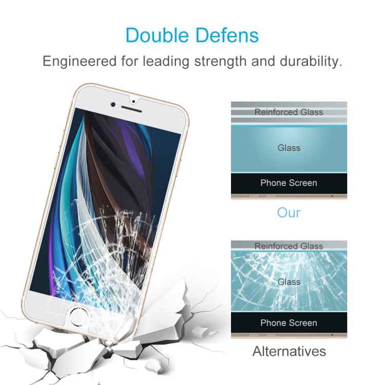 For iPhone SE 2022 / SE 2020 50pcs Large Arc EdgeTempered Glass Film