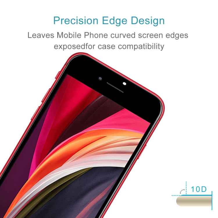 For iPhone SE 2022 / 2020 Full Screen Large Arc Edge High Aluminum Tempered Glass Film
