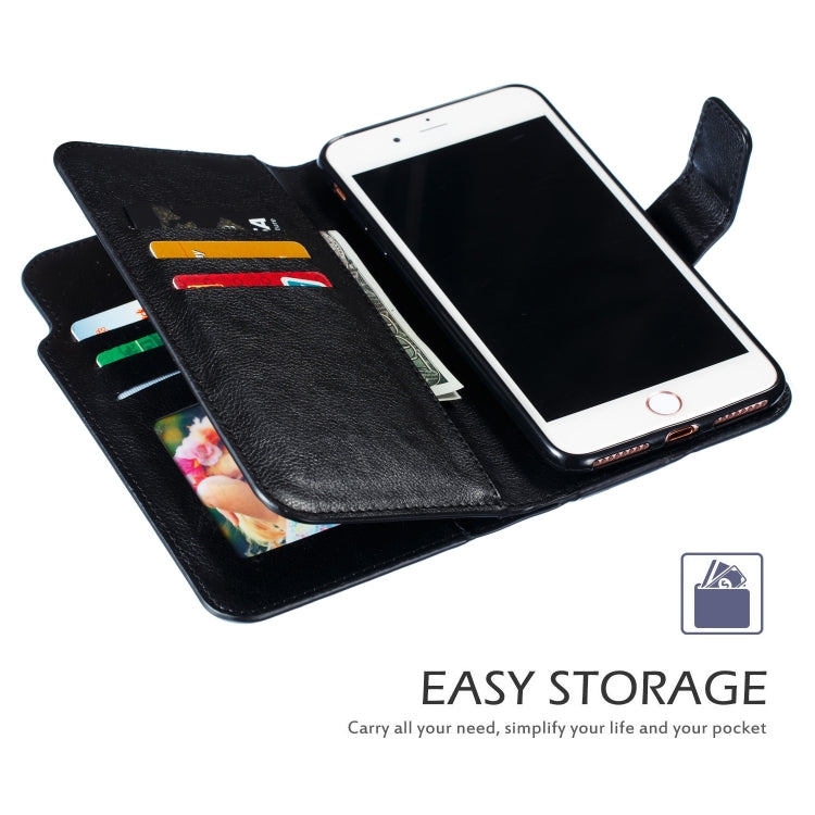 Litchi Texture Horizontal Flip Leather Case for iPhone 7 Plus, with Nine Card Slots & Wallet & Photo Frame, For iPhone 7 Plus
