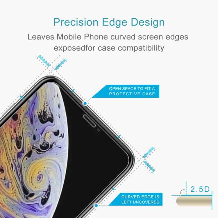 For iPhone XS Max 100pcs 9H 2.5D Tempered Glass Film