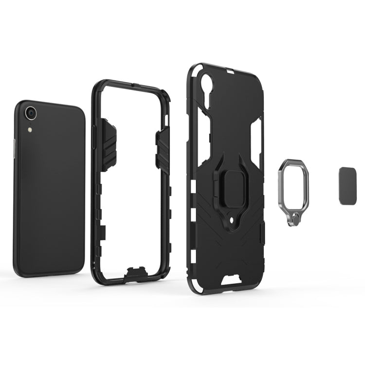 For iPhone XR PC + TPU Shockproof Protective Case with Magnetic Ring Holder
