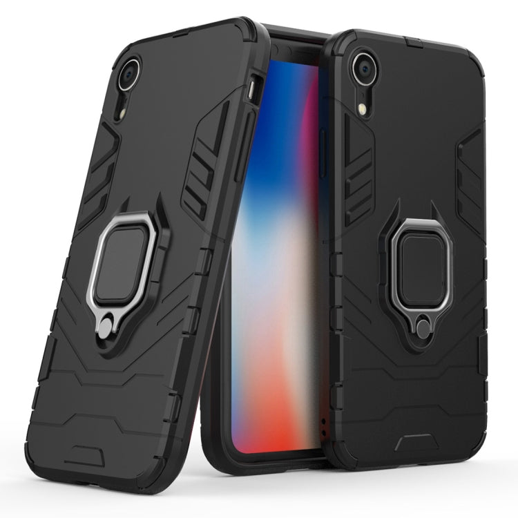 For iPhone XR PC + TPU Shockproof Protective Case with Magnetic Ring Holder
