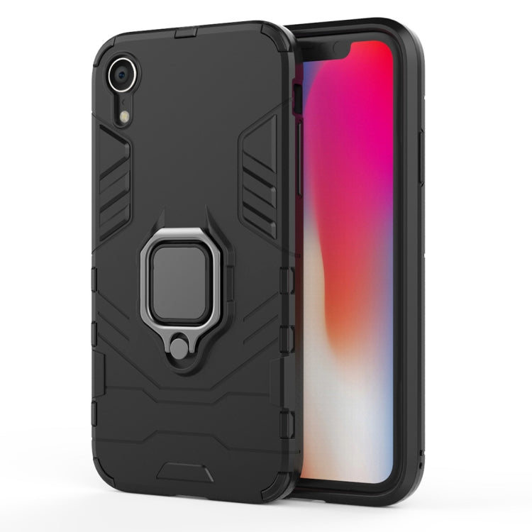For iPhone XR PC + TPU Shockproof Protective Case with Magnetic Ring Holder